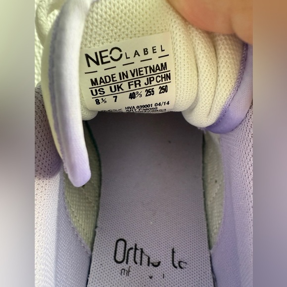 Adidas Neo Label Ortholite Comfort Foam White Purple Shoes Women's Size 8.5 - Picture 10 of 11